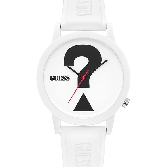 NEW GUESS White Case White Silicone UNISEX Watch